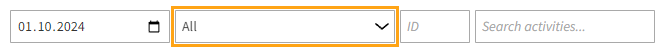 Filtering the activities by feature type